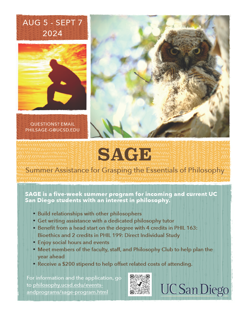 Poster containing information about the SAGE program that can be found on the website.